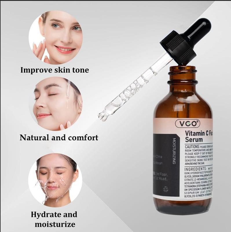 VGO Vitamin C Facial Serum Essence+VGO Snail Mucin 92% Essence Hydrating Cream  with Comfort and Skin Repair  30ml 60ml Skincare  Hydrate snail mucin skincare  and moisturize Reduces Facial Fine Lines snail 92 Moisturizer  baba de caracol