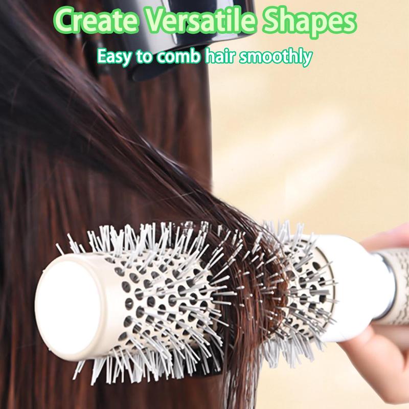 Round Hair Brush, Heatless Hair Styling Comb with Flexible Nylon Bristles, Professional Hair Styling Tool for Women & Girls