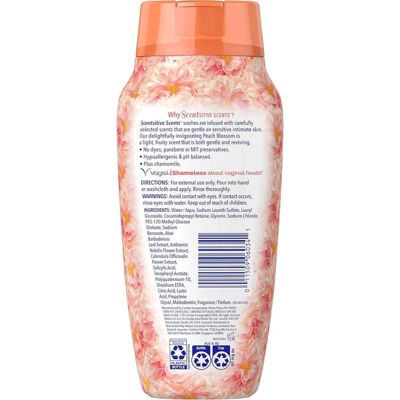 Feminine Wash for Intimate Area Hygiene, Scentsitive Scents, Ph Balanced and Gynecologist Tested, Peach Blossom, 12 Oz (Pack of 1) No brand Cucumber Daily