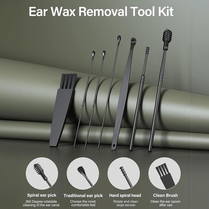 Wireless Ear Wax Removal Kit, 1 Set Electric Ear Cleaner with Camera & Accessories, Electric Earwax Remover, Ear Cleaning Tool for iPhone, Android