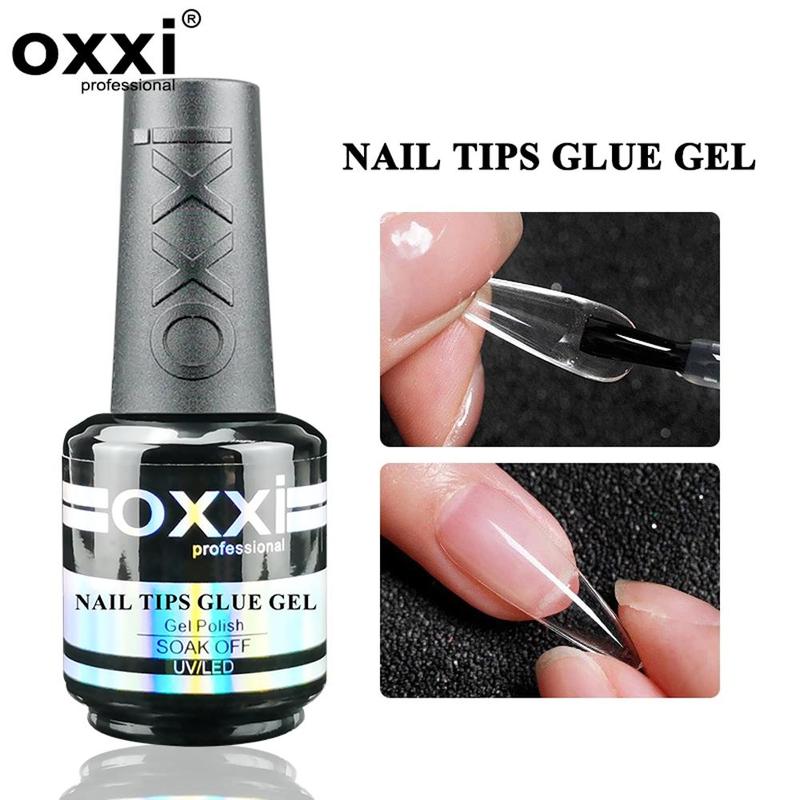 Nail Glue Gel Polish, 1 Count Nail Tips Glue Gel, Easy to Apply, Manicure Gel Tip Hybrid Varnish UV LED Gels Lacquer for Girls and Women