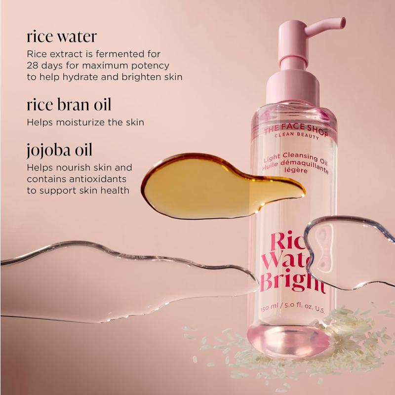 THE FACE SHOP Rice Water Bright Light Facial Cleansing Oil Cleanser Lightweight