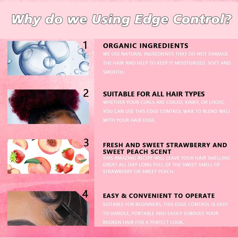 Edge Control Wax Set, Including 2 Counts Wax and 1 Count Headband, Strong Setting, Non-greasy Edge Control, Hair Styling Accessories