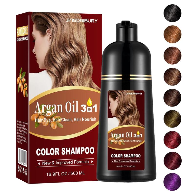 Instant 3-in-1 Hair Dye Shampoo - 99% Gray Hair Coverage, Herbal Ingredients, Long-Lasting, Easy-to-Use, Multiple Colors Available for Men & Wome Haircare