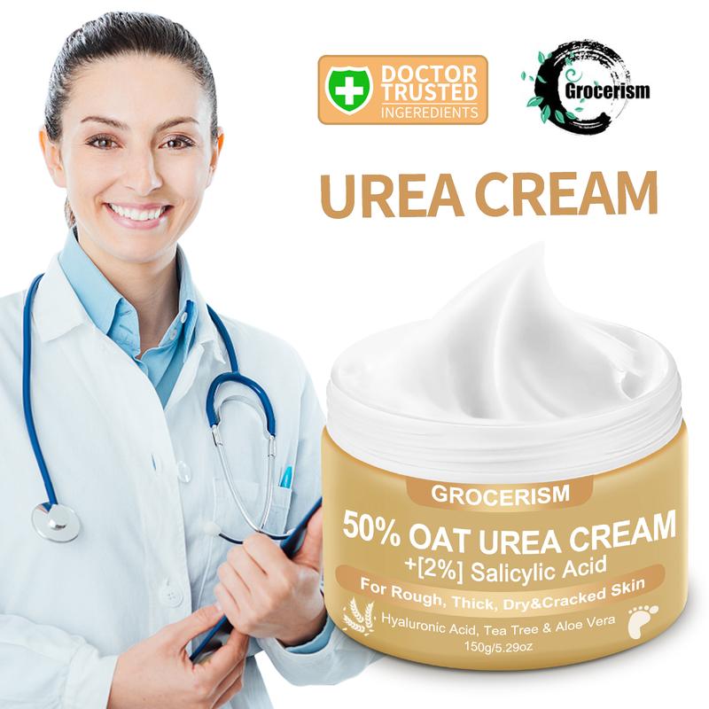 [Cyber Week]50% Urea Cream with Oat Extract Foot & Hand Cream with 2% Salicylic Acid, Hyaluronic Acid, Hydration, Callus Removal, for Cracked Heels