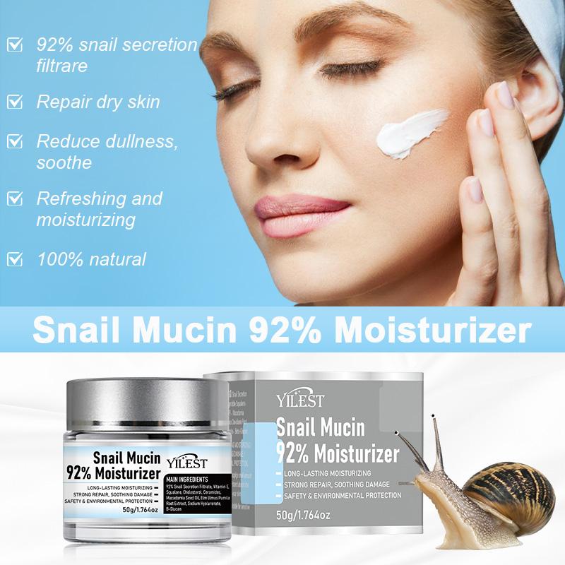 YILEST - Snail Mucin 92% Repair Cream, facial cream, for Dry Skin, Sensitive Skin, All Skin Types 50g   1.76oz Korean Skincare