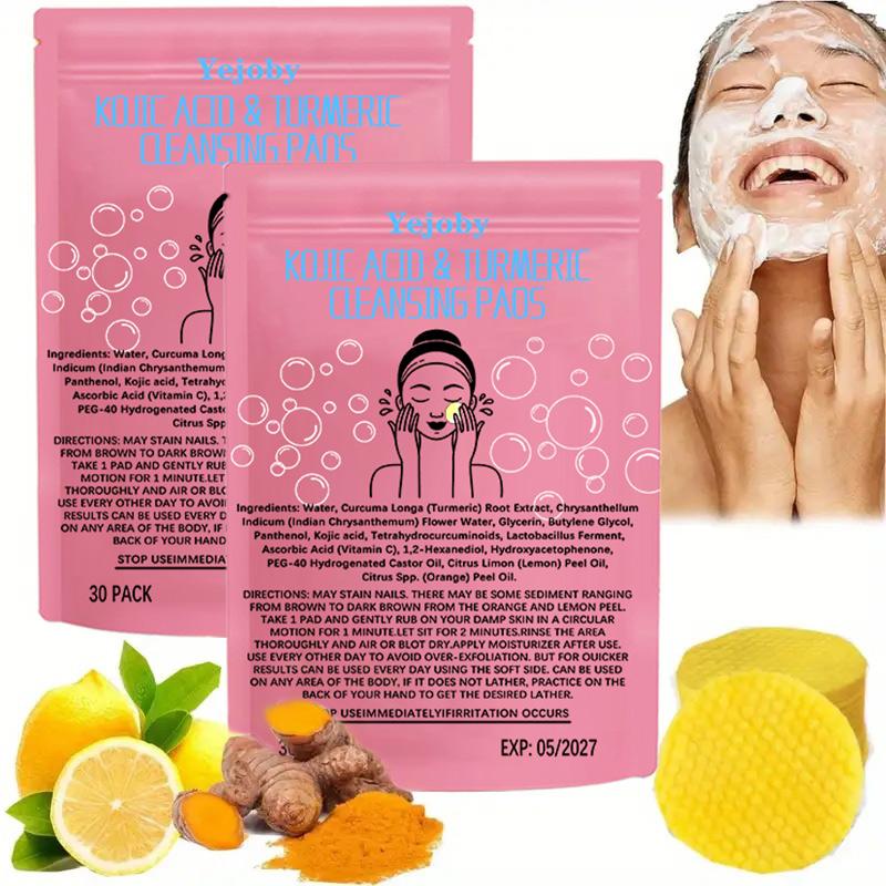 [Only $11.99!!!] Yejoby Turmeric Cleansing Exfoliating Pads Facial Cleansing Skincare, cleansing, skin care, cleansing Turmeric Comfort Cleanser Turmeric Kojic Acid Cleansing Exfoliating Pads Facial Cleansing Foaming Skincare Organic Gentle Smooth Acrylic