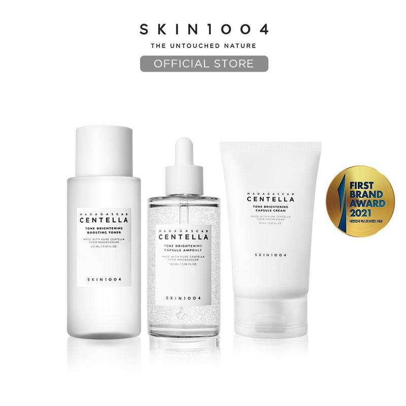 [SKIN1004 Official Shop] Spot Correcting Routine Set (Madagascar Centella Tone brightening Ampoule+Toner+Cream) Niacinamide, Capsule