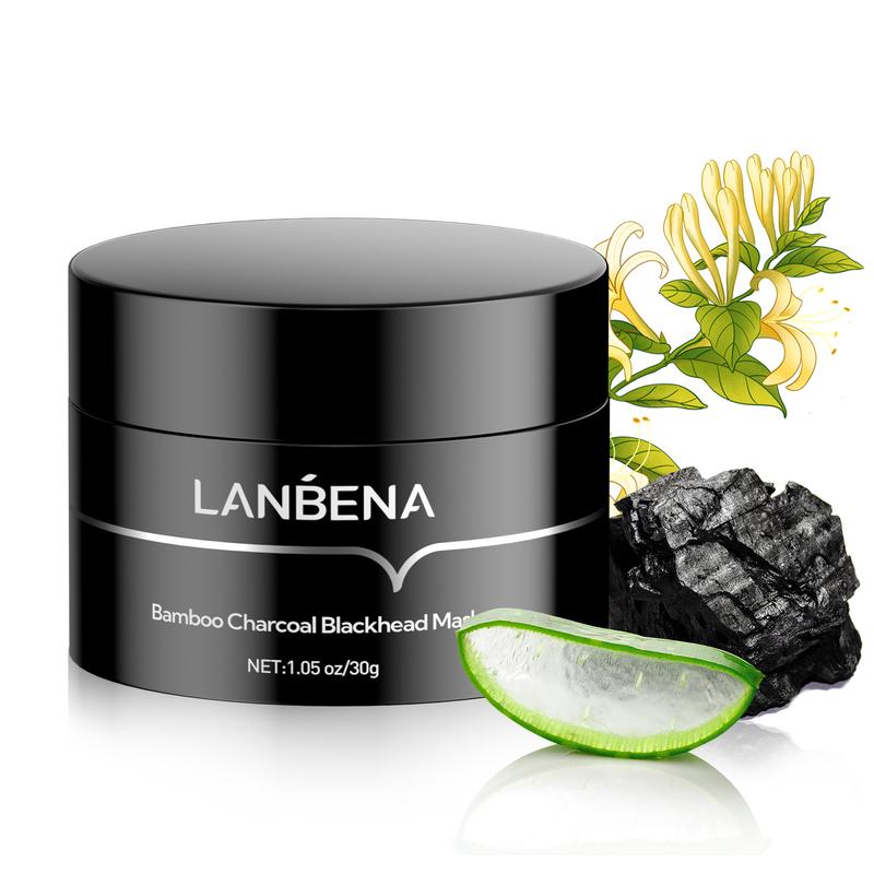 LANBENA Upgraded 2.0 Bamboo Charcoal Blackhead Remover Mask, 60 pcs Nose Strips, Peel off Face Mask Pore Whiteheads Cleanser Strawberry Nose Purifying, Deep Cleansing for All Skin Types, 30g 1.05oz