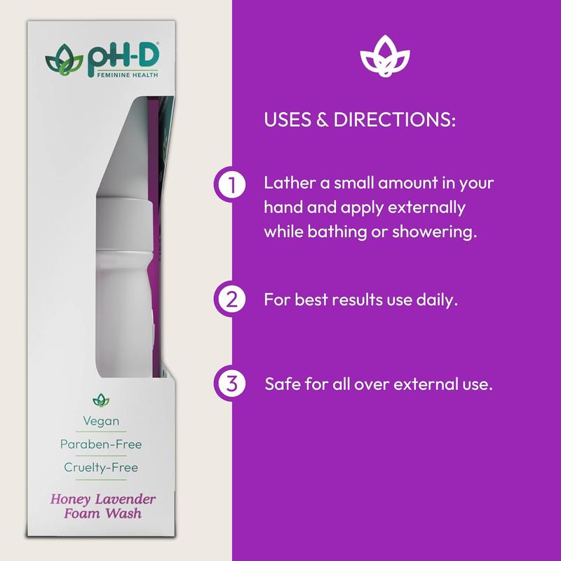 pH-D Feminine Health - Boric Acid Foam Wash - pH-Balanced, Paraben-Free, and Plant-based