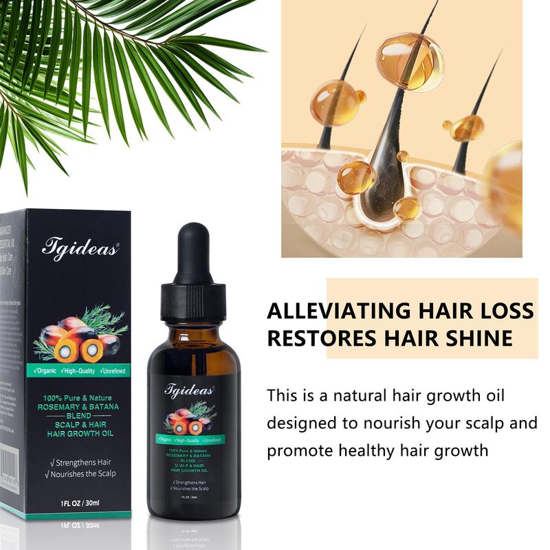 Tgideas Ultimate Hair Care Kit Batana Oil with Jojoba Oil and Argan Oil + 2 Bottles 220ml Rosemary Hydrolyzed Keratin Shampoo - Nourishes, Repairs - Volumizes Hair for Healthy, Moisturized Hair