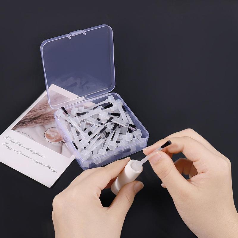 Disposable Practical Nail Polish Brush with Handle, 50pcs set Disposable Nail Art Brush, Manicure Tool for Women & Girls