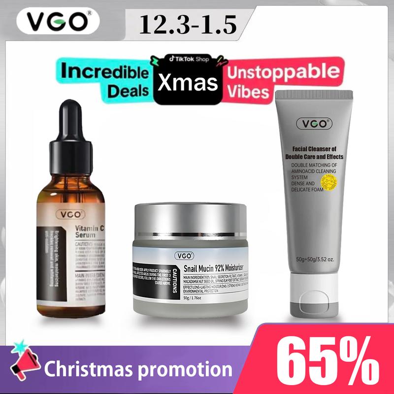 VGO-Vitamin C Serum, Moisturizer, and Facial Cleanser Set Cleansing Moisturizing Suitable for sensitive skin-Live Skincare Radiance-A Comfort Skin Repair