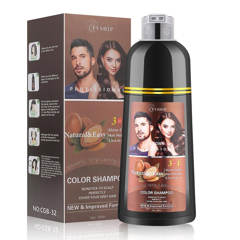 FVSHIP Hair Dye Shampoo 3 In 1 Herbal Ingredients 99% Coverage Of White Hair, Hair Care, Hair Dye, Stain, Suitable For Men And Women, Lasting Coverage. Hair Care Plants The Perfect Holiday Gift For Halloween, Mother's Day And Christmas