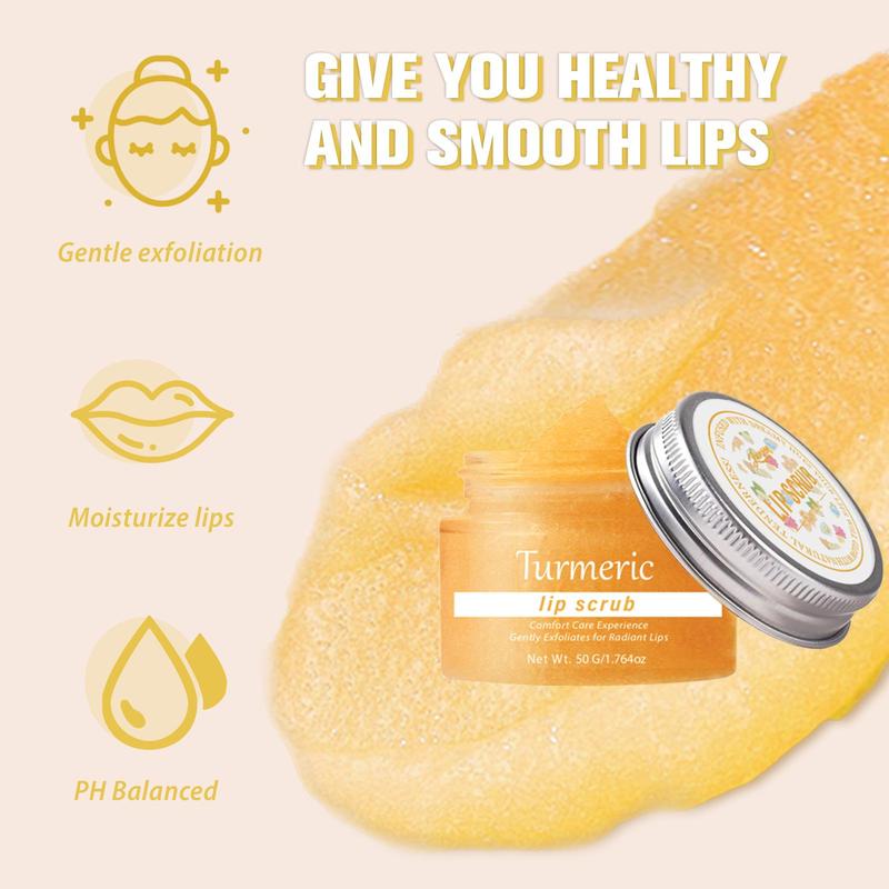 Turmeric Lip Scrub, 1 Box 2 Boxes Hydrating & Moisturizing Lip Scrub, Lip Care Product for Men and Women, Perfect for A Thoughtful Gift